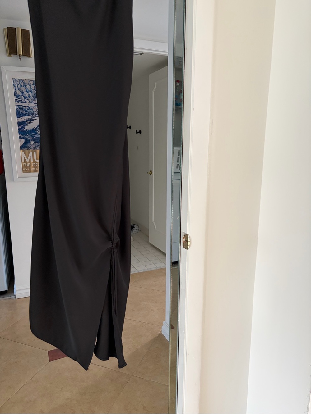 Zara Black Slip Maxi Dress with Cowl Neck - Picture 4 of 6